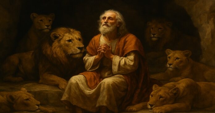 Another image of people and lions in a lion's den. Daniel Questions - Against The Flow