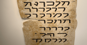 Picture of Hebrew inscription from joshua’s conquest of canaan